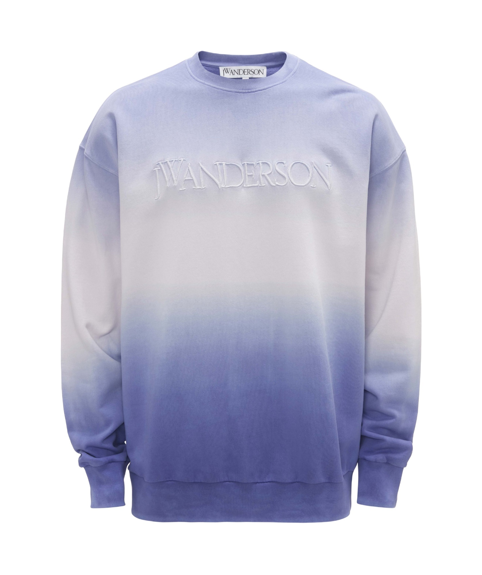 Jw Anderson Gradient Sweatshirt With Logo Embroidered In Blue