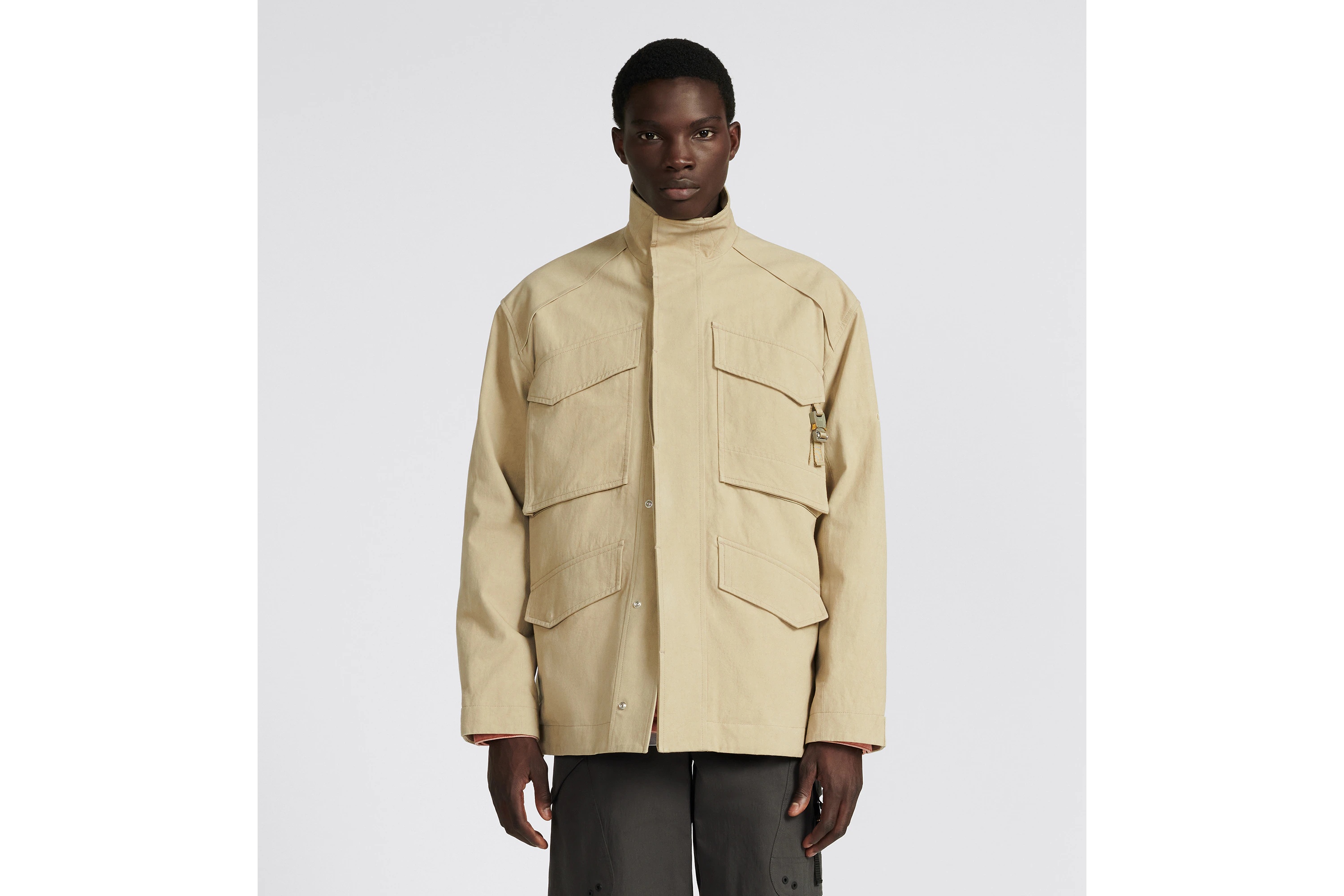 Dior Logo Parker Coat In Nude