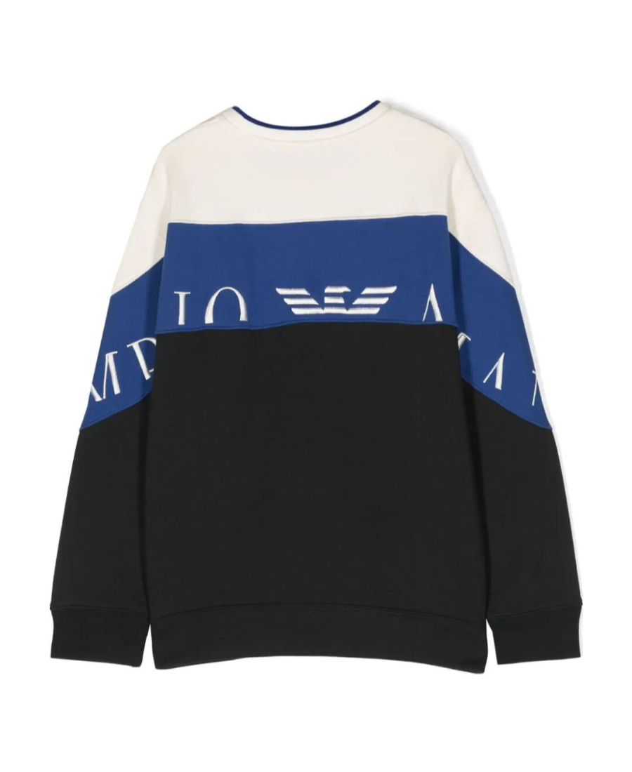 Emporio Armani Logo-embroidered Colour-block Sweatshirt In White