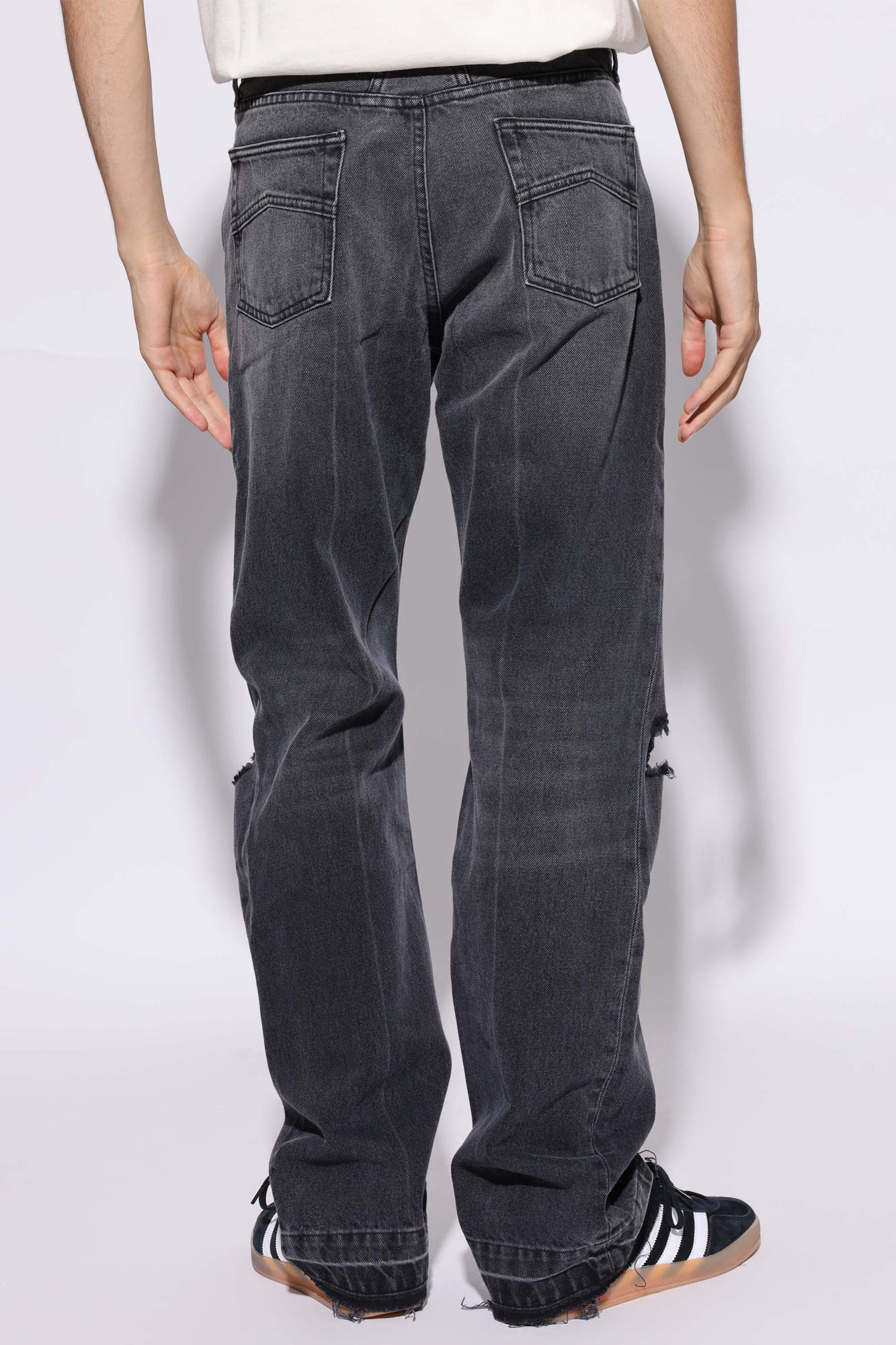 Rhude Distressed Jeans In Black