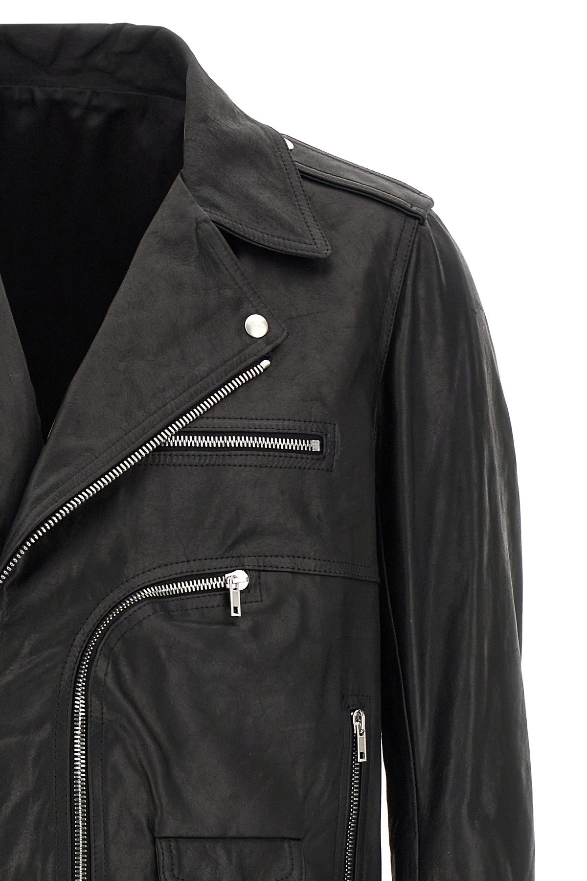 Rick Owens Cropped Jumbo Bauhaus Stooges Jacket In Black