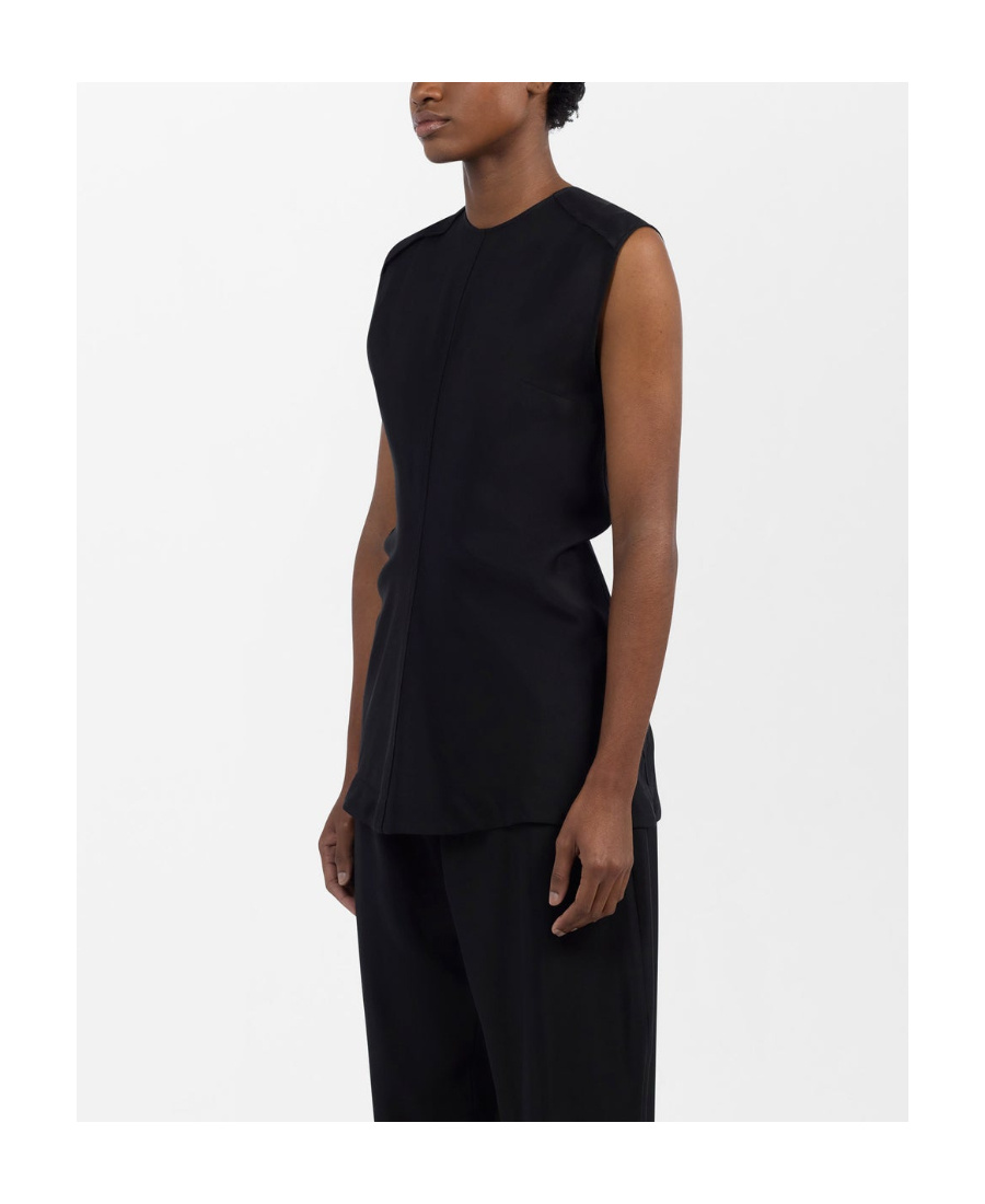 Studio Nicholson Garda Gathered Tank Top In Black