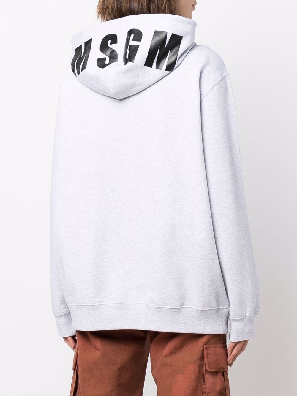 Msgm Logo-print Hoodie In White