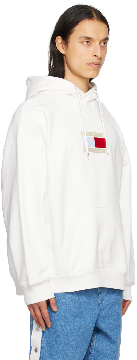 Tommy Hilfiger Flag Hoodie In White