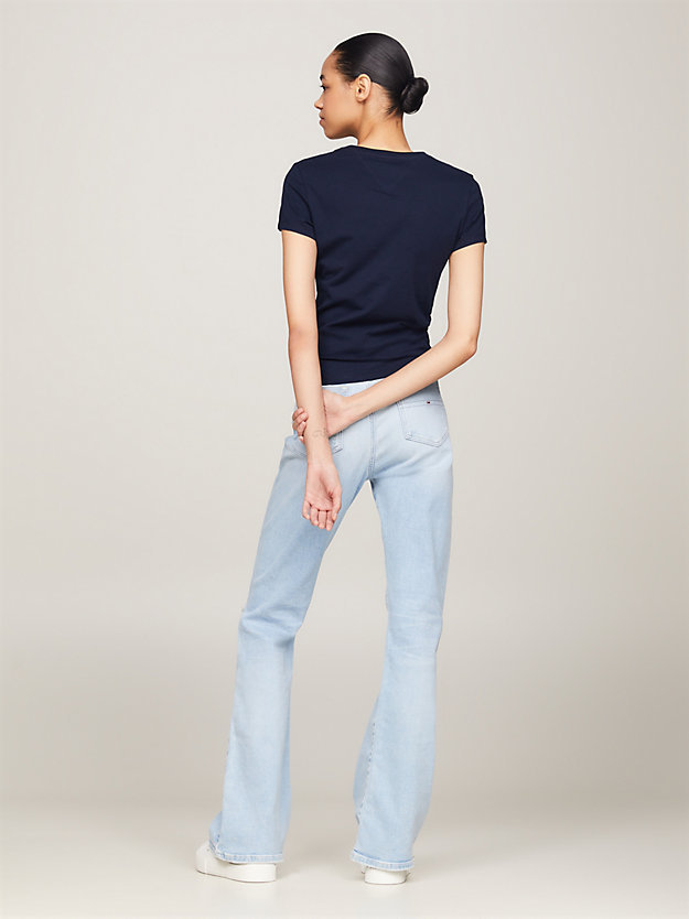 Tommy Hilfiger Tommy Jeans Logo Printed Crewneck T-shirt In Blue