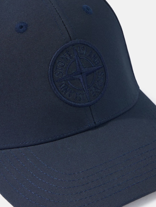 STONE ISLAND BASEBALL CAP WITH COMPASS EMBROIDERY AND ADJUSTABLE STRAP