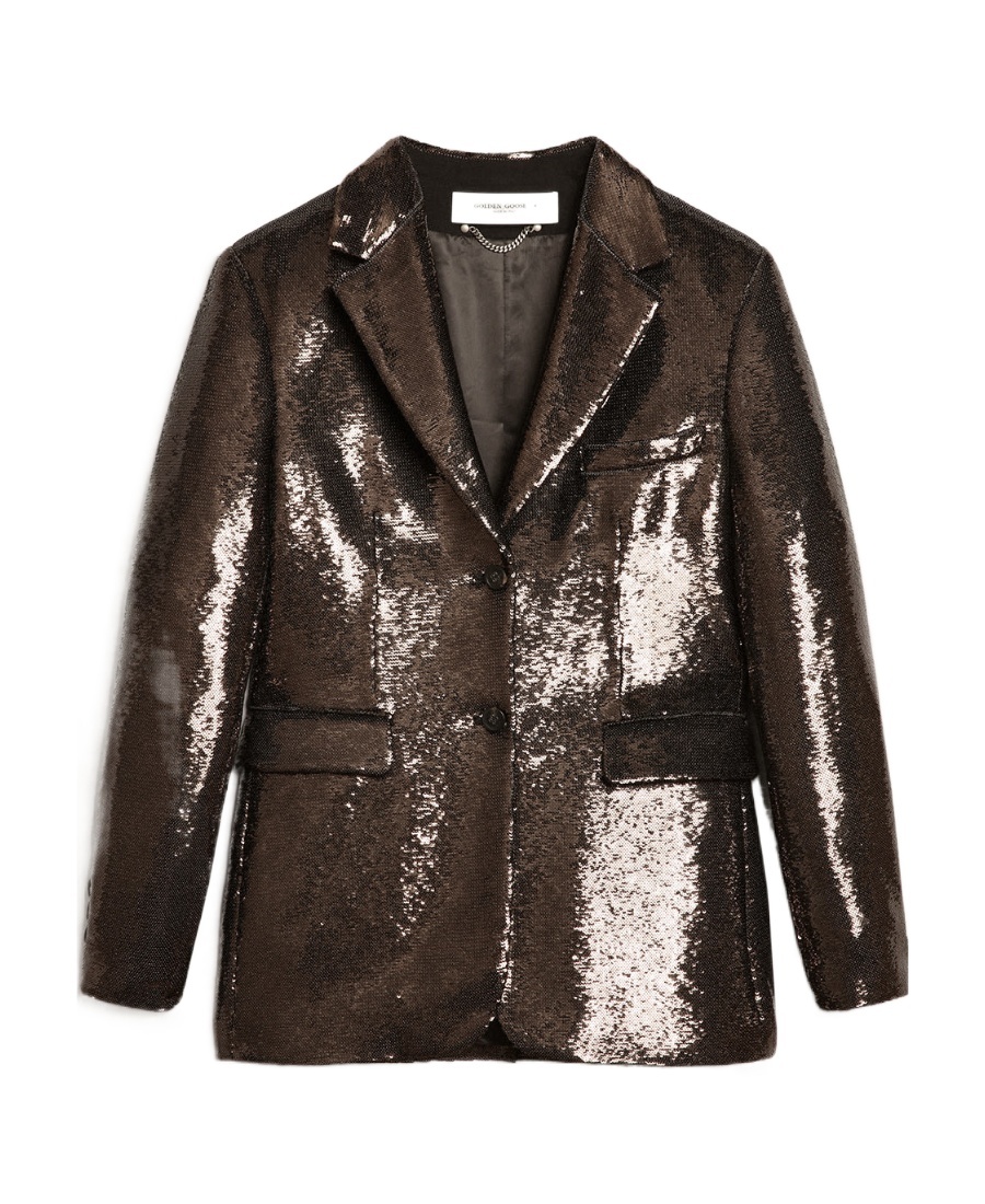 Golden Goose Sequin Single-breasted Blazer In Black