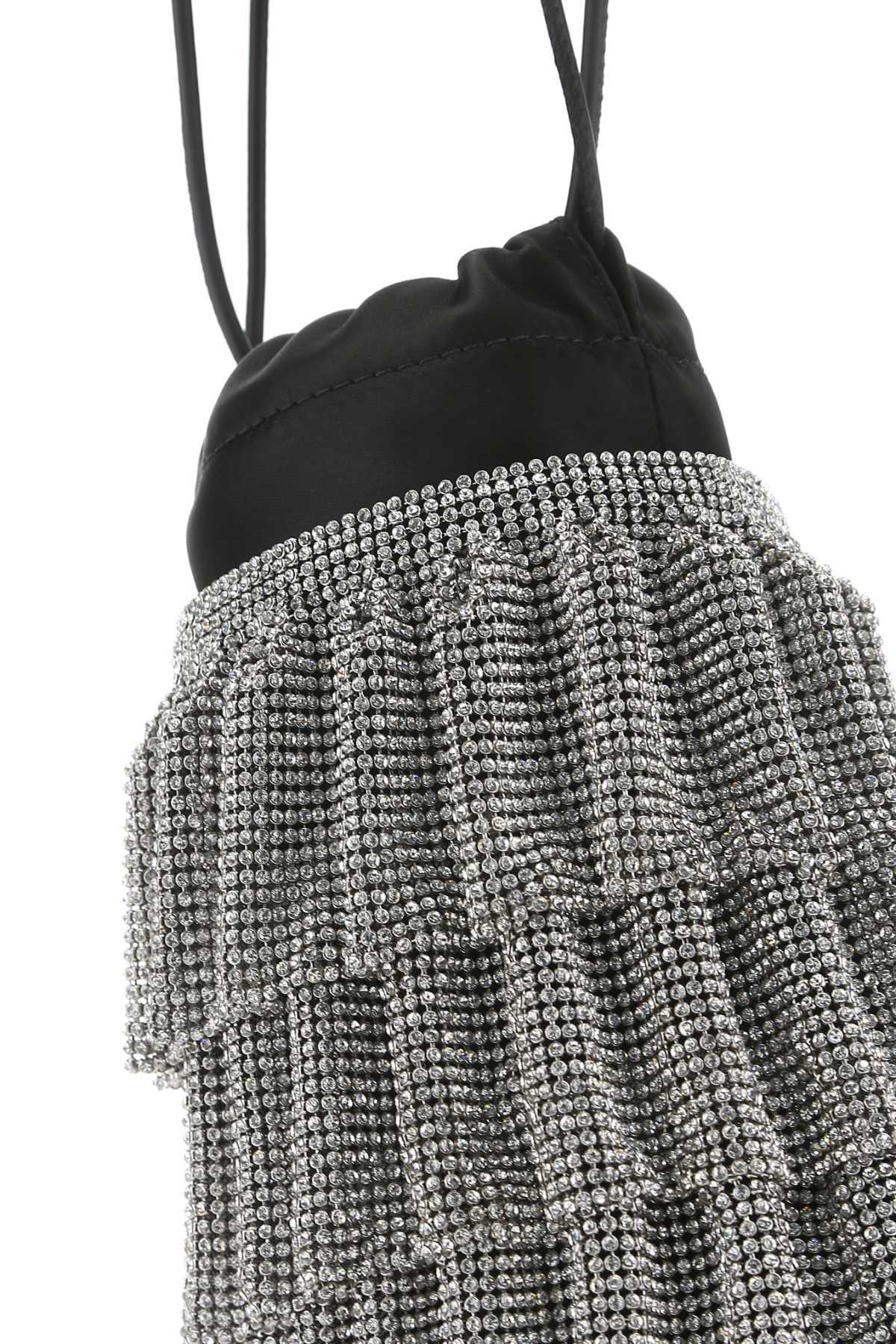 Alexander Wang Crystal-mesh Bucket Bag In Gray