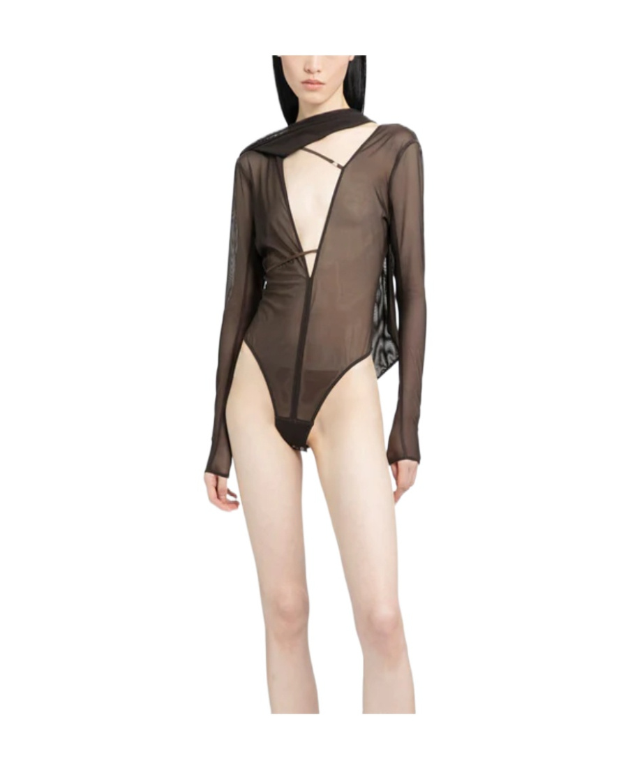 Jacquemus Le Abanaba Semi-sheer Bodysuit In Multicolor
