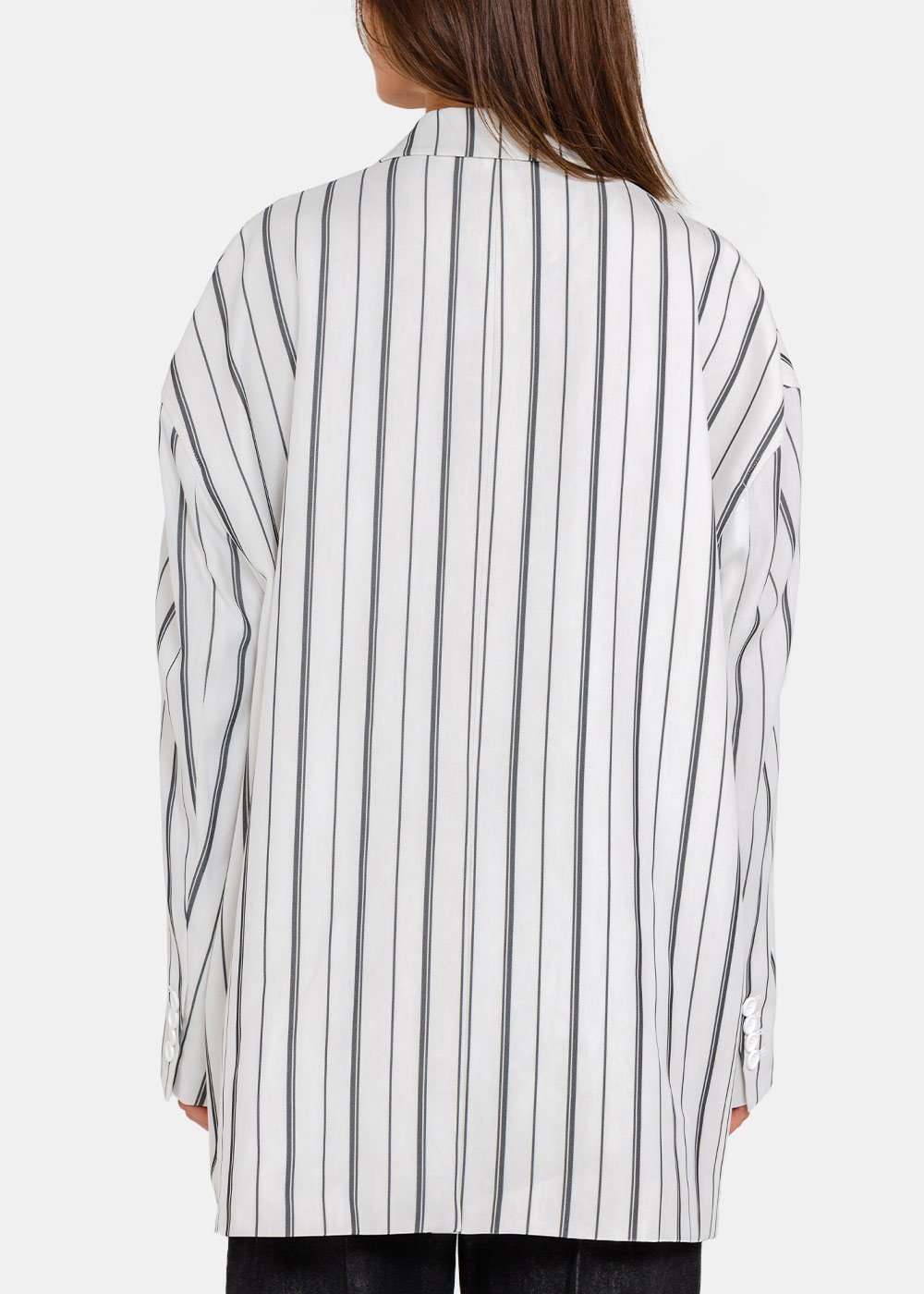 We11 Done Striped Detail Casual Jacket In White