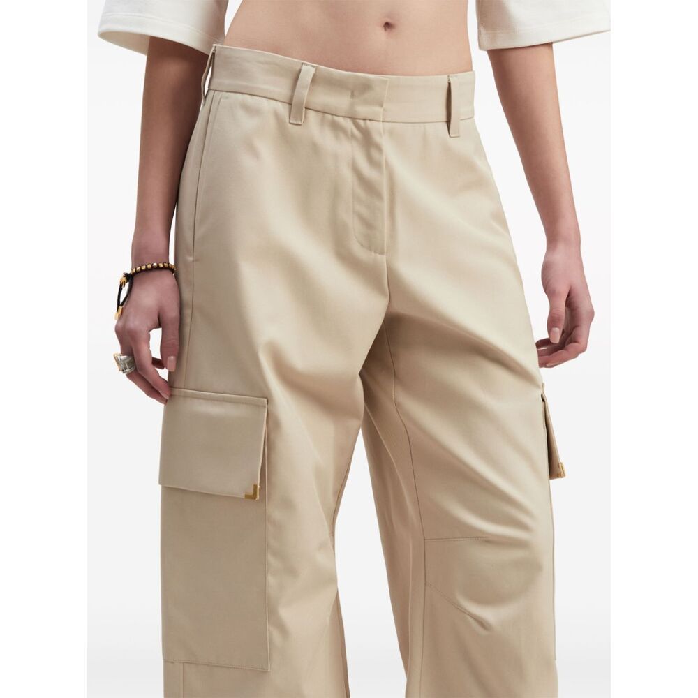 Palm Angels Carrot-cut Mid-rise Trousers In Nude