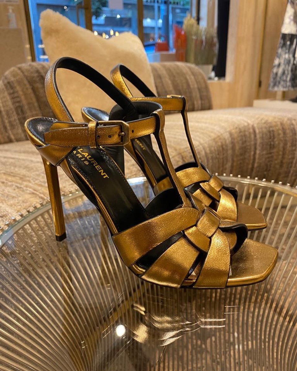 Saint Laurent Tribute 1110mm Sandals In Brown