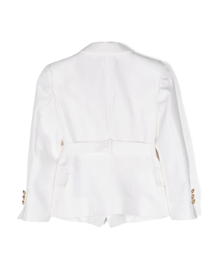 Balmain Double-breasted Long-sleeved Jacket In White