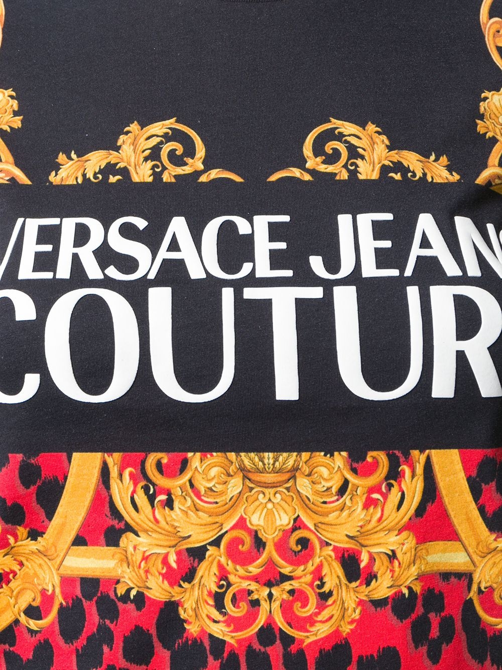 Versace Jeans Leopard Print T-shirt Dress In Red
