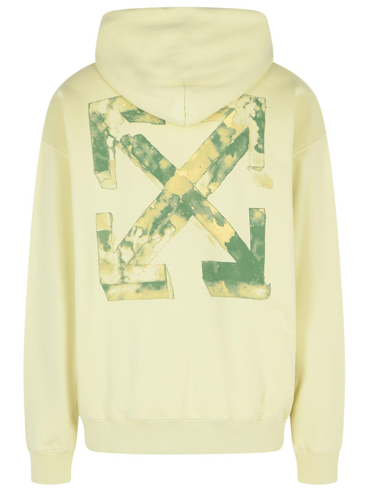 Off-white Cloudy Arrow Cotton Hoodie Sweatshirt In Gray