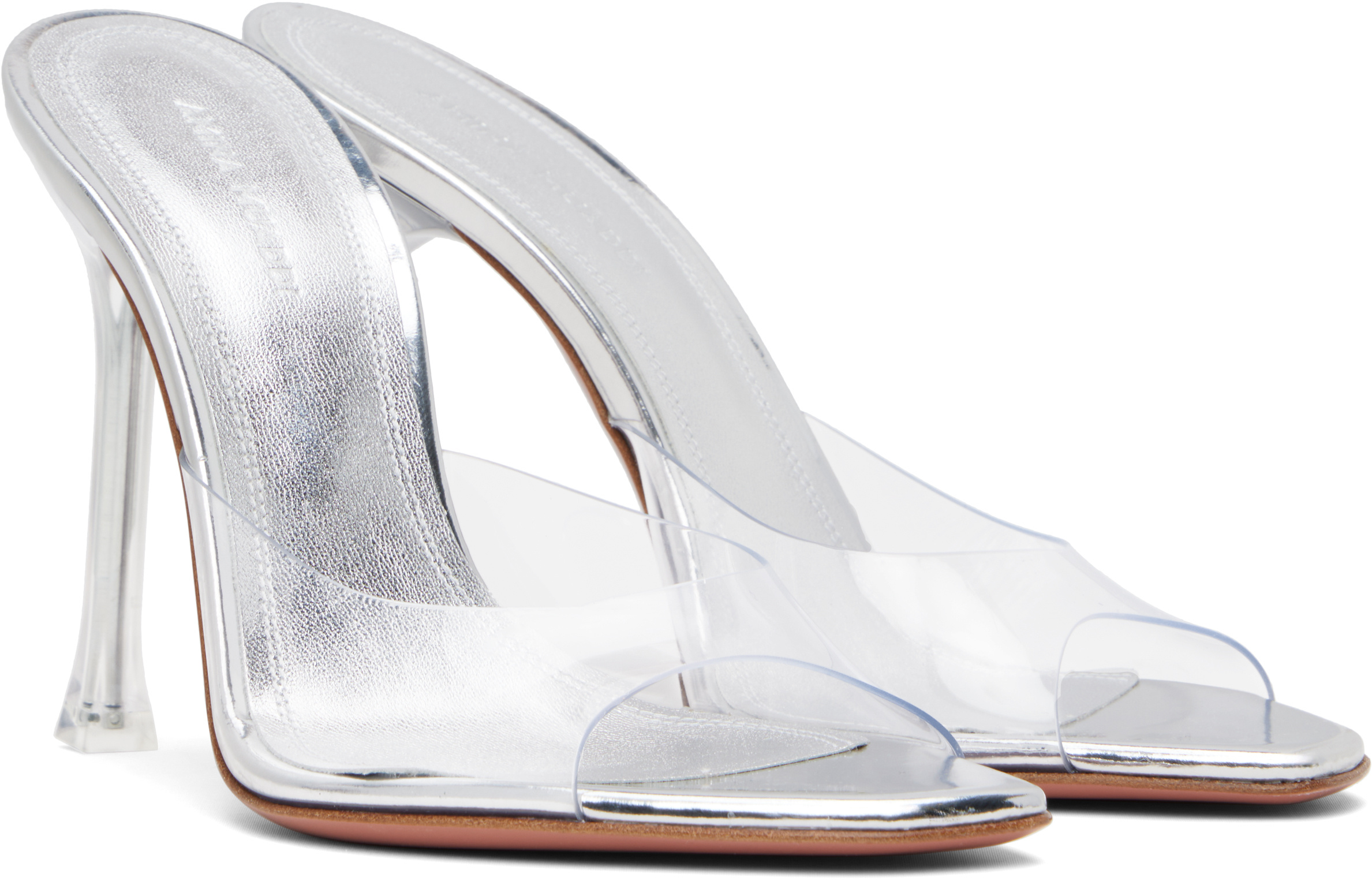 Amina Muaddi Alexa Glass 105 Sandals In White