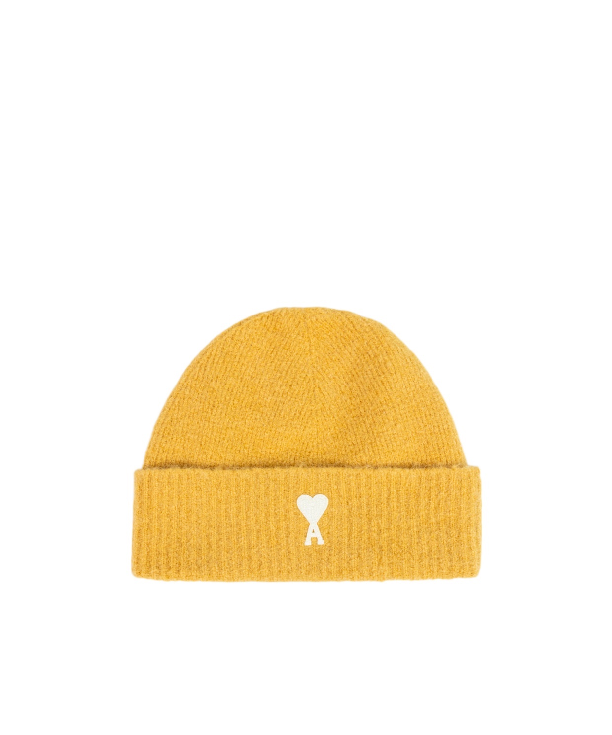 Ami Alexandre Mattiussi Ami Paris Logo-patch Beanie In Yellow