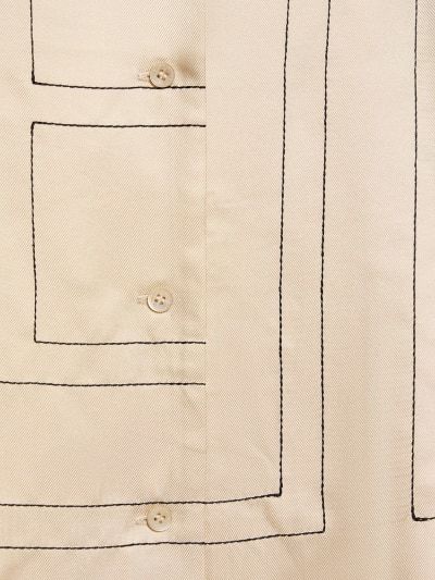 Totême Silk Shirt With Monogram Logo Embroidery In Neutral