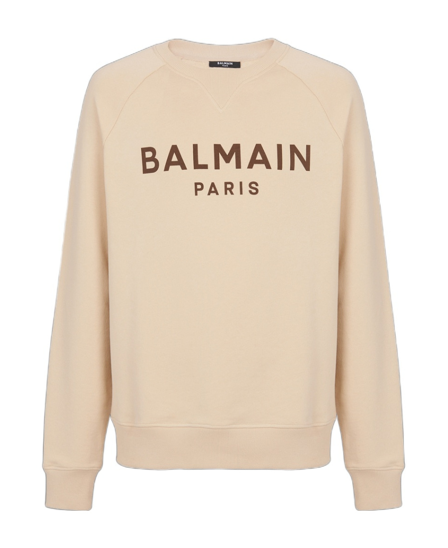 Shop Balmain Paris Printed Sweatshirt In Nude