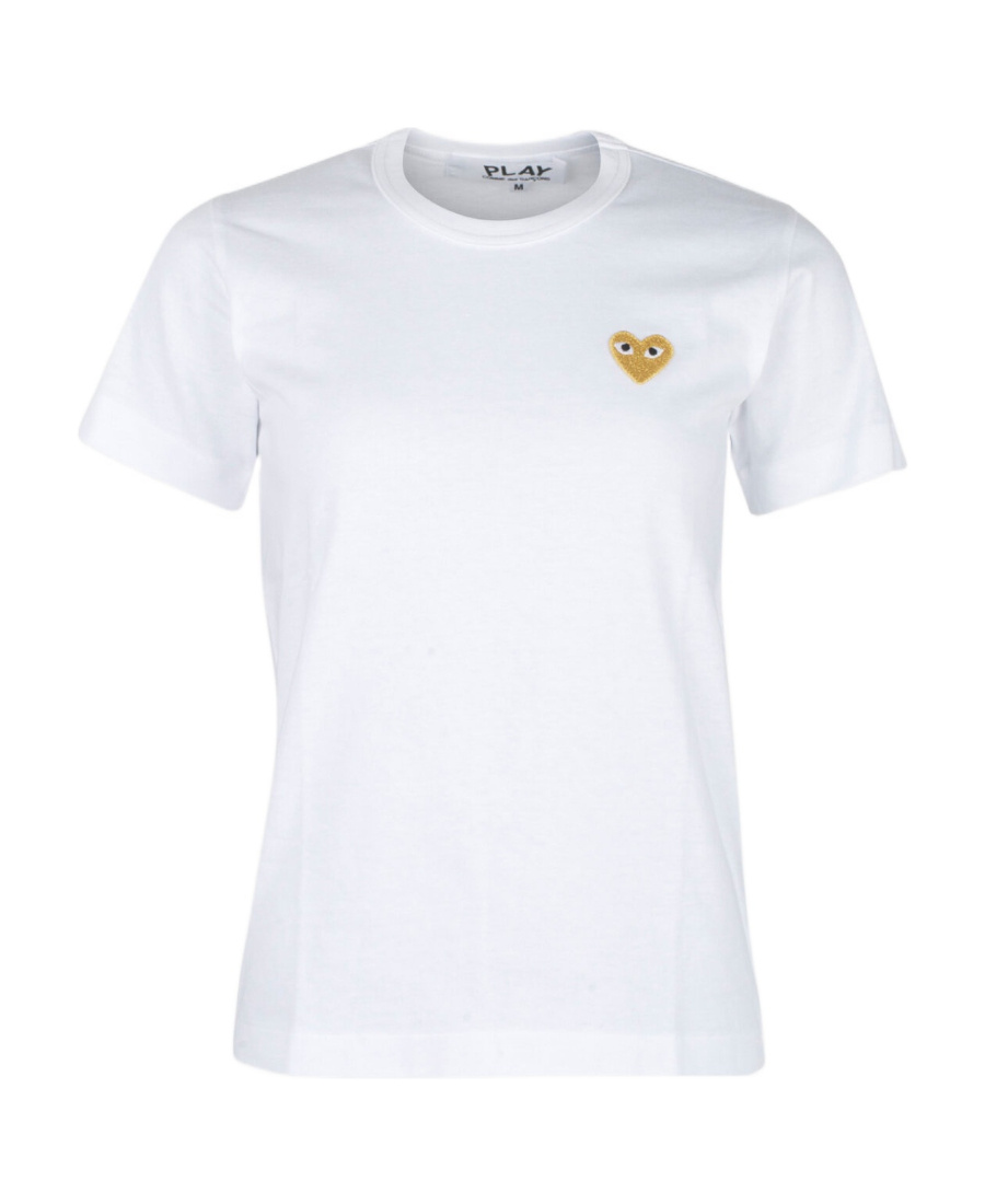Comme Des Garçons Play Logo Short-sleeved T-shirt In White