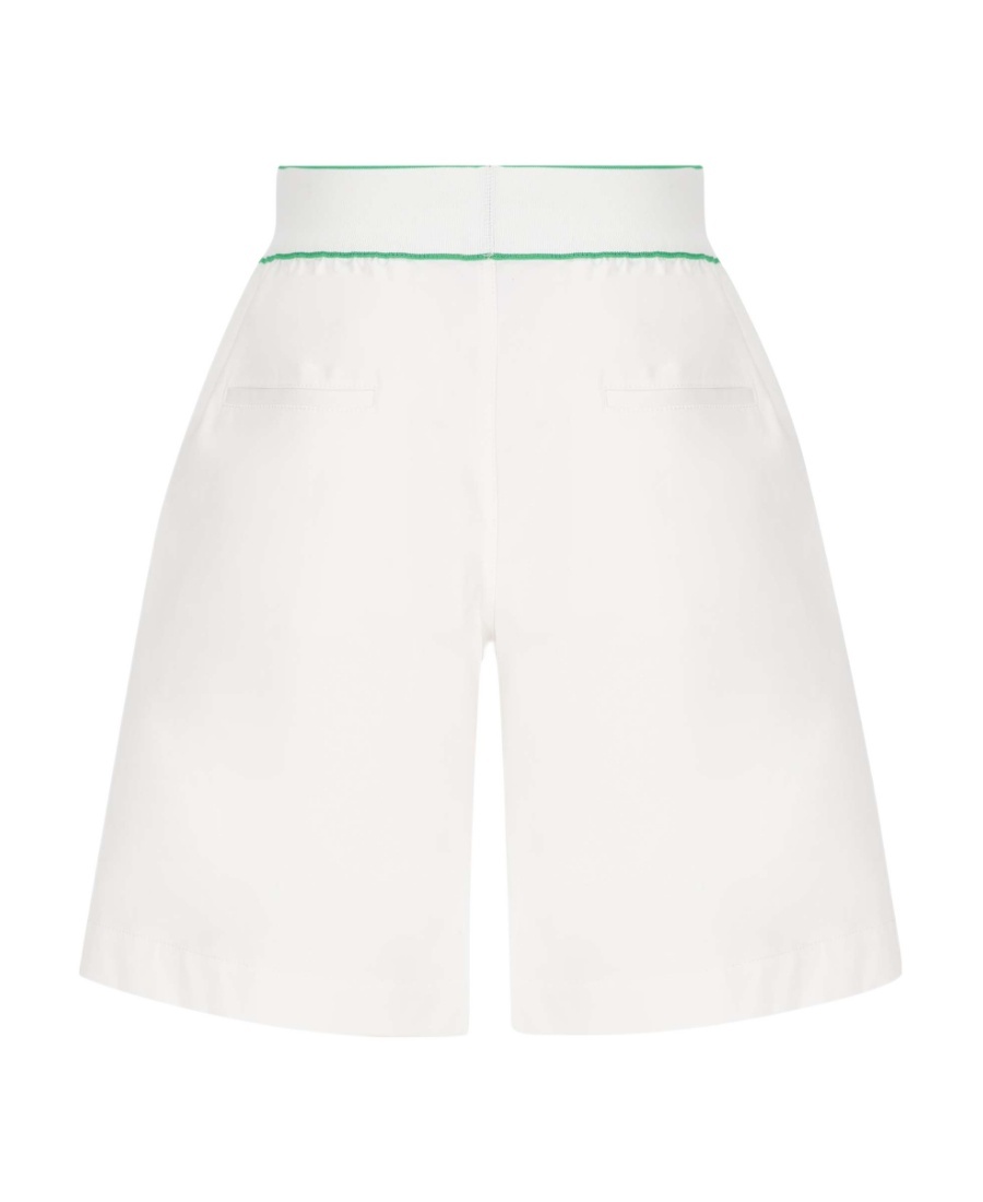 BOTTEGA VENETA EMBROIDERED-LOGO KNEE-LENGTH SHORTS