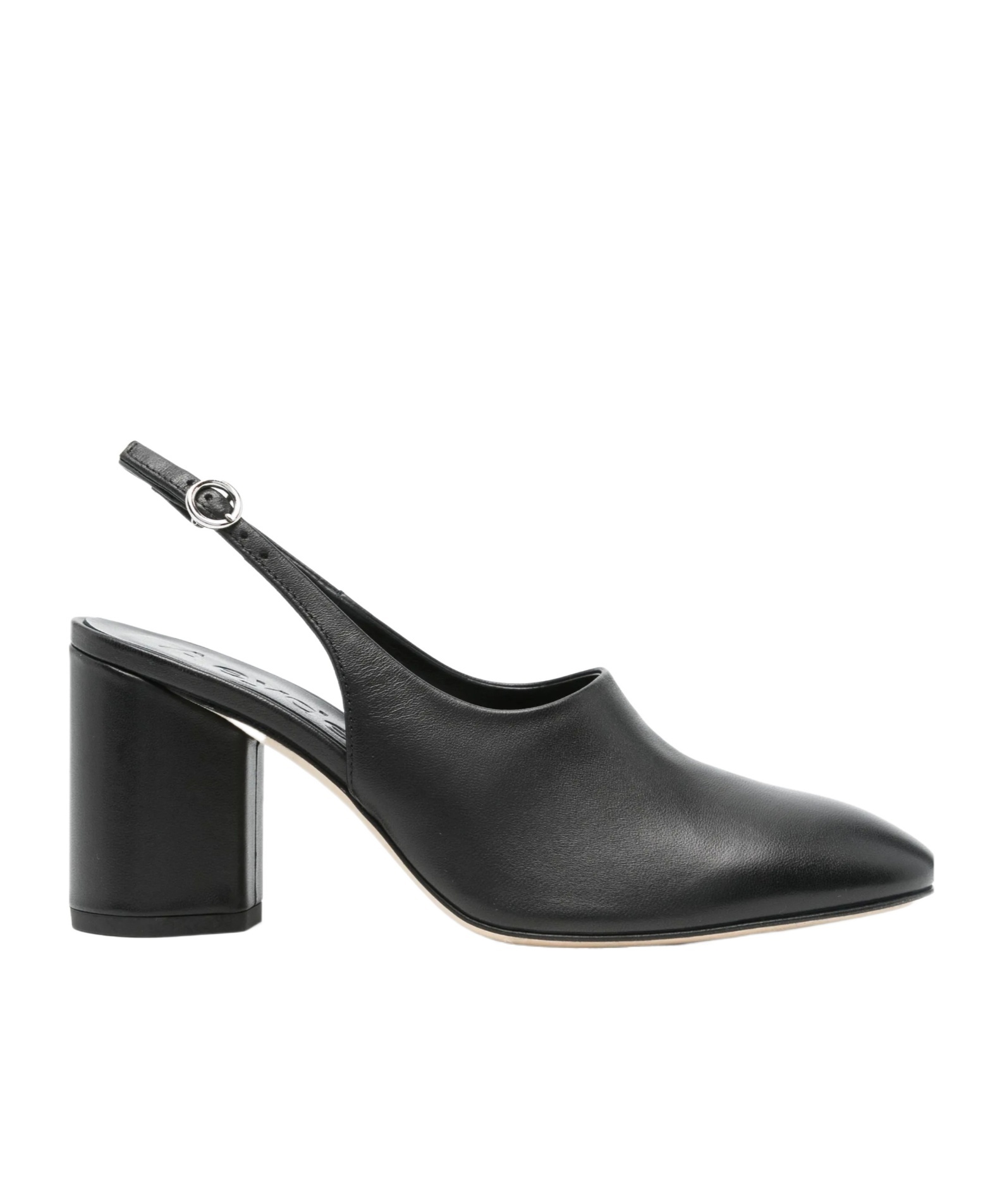Aeyde 75mm Leather Slingback Pumps In Black