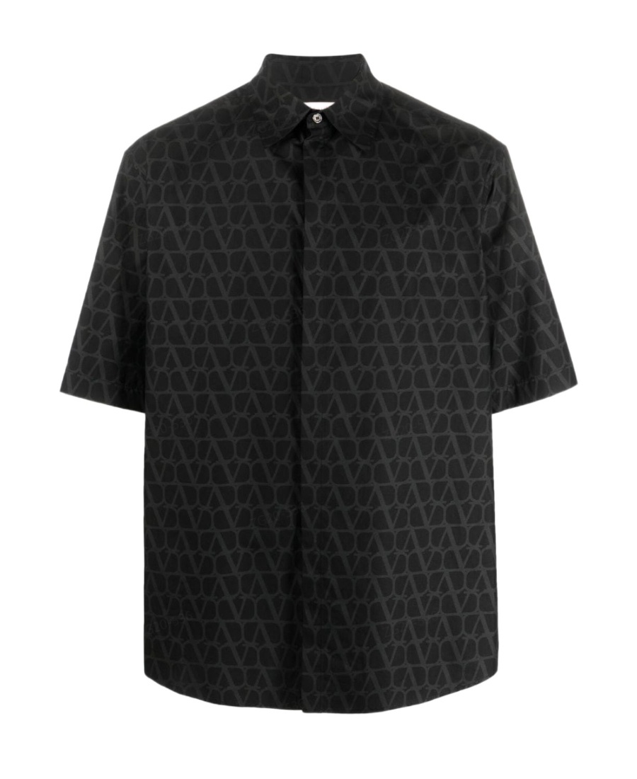 Valentino Polo Shirt With Iconographe Toile Print In Black