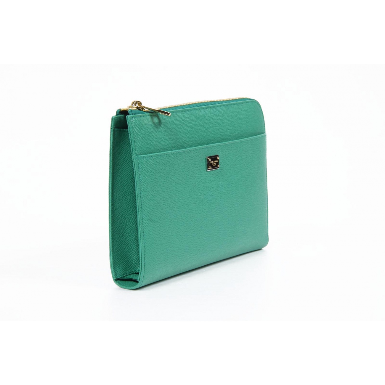 Dolce & Gabbana Logo Details Clutch In Green