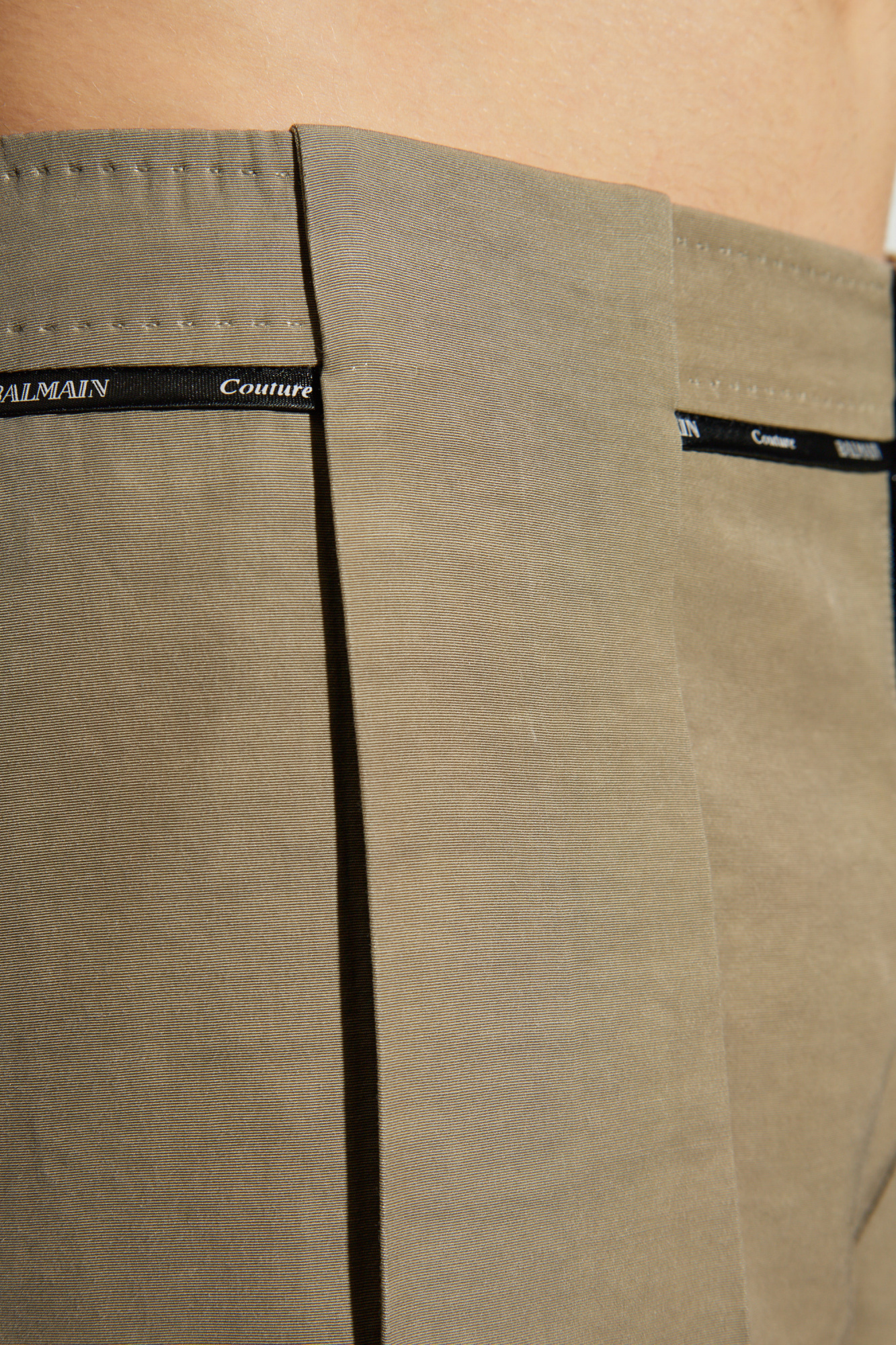 BALMAIN PLEATED CUPRO SHORTS 