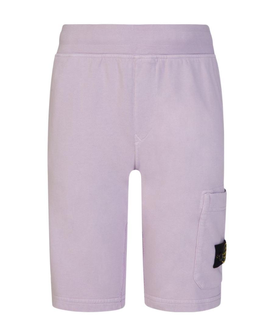 Stone Island Logo-patch Track Shorts In Purple