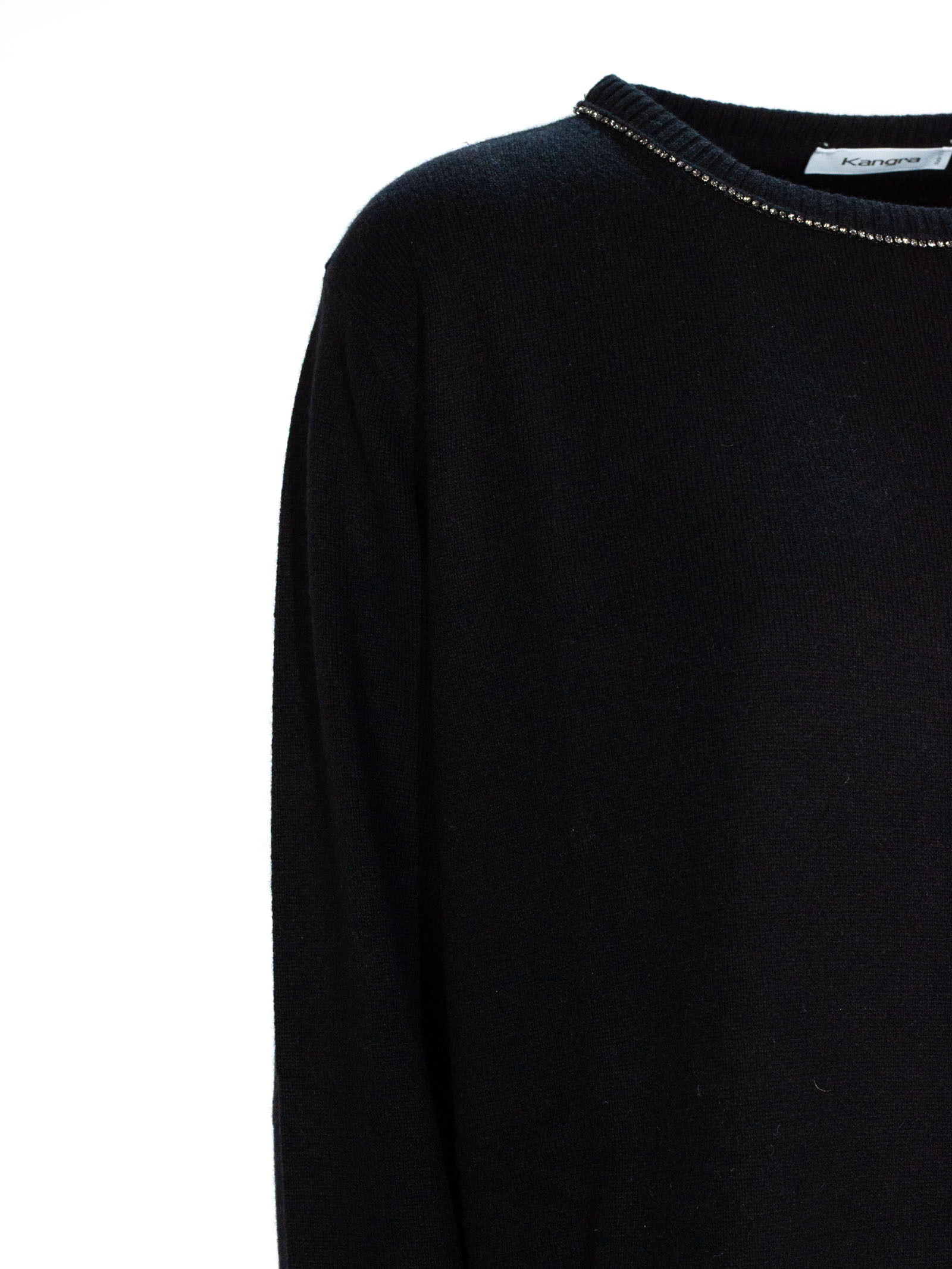 Kangra Cashmere Embellished-neck Sweater In Black