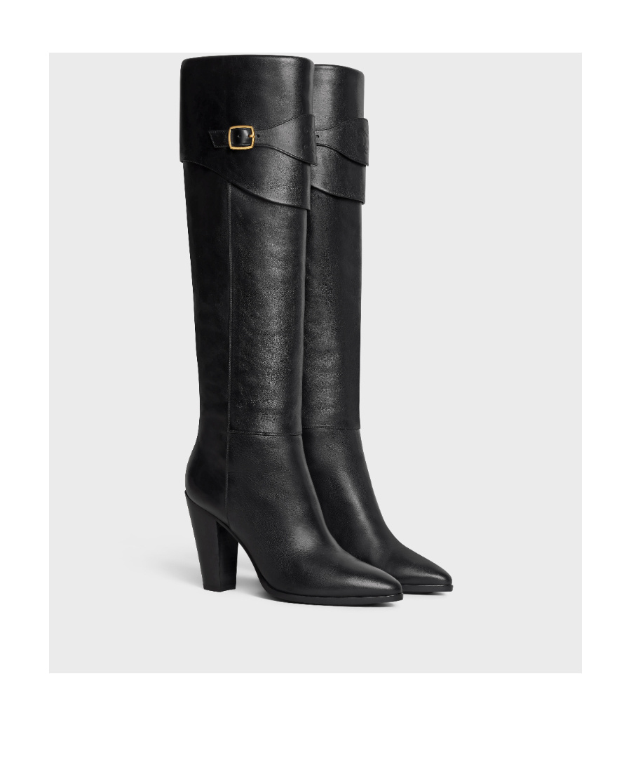 Celine Almond-shaped Boots In Black