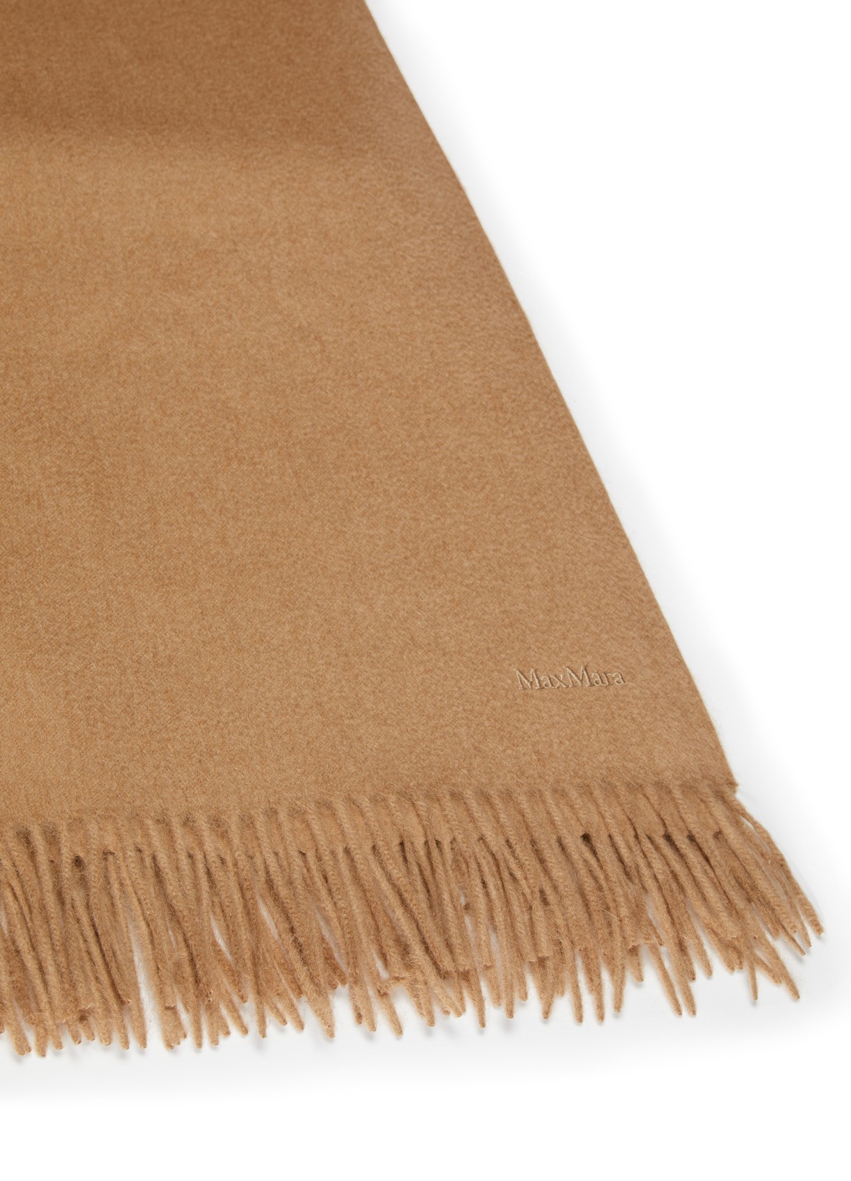 Max Mara Monogram Fringed-edge Cashmere Scarf In Brown