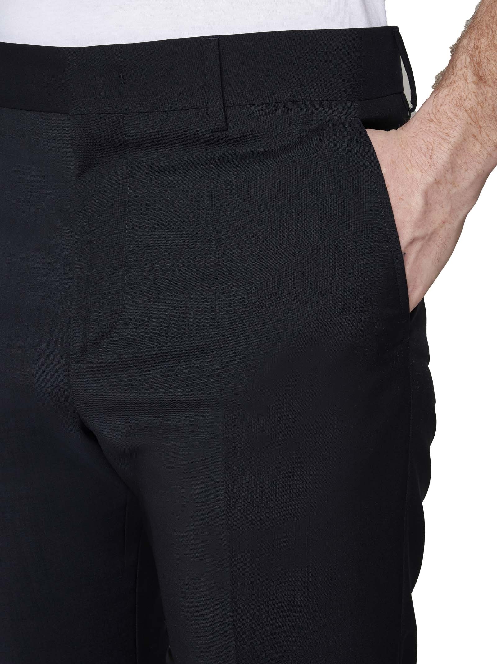 Valentino Wool-mohair Drawstring Straight Trousers In Black