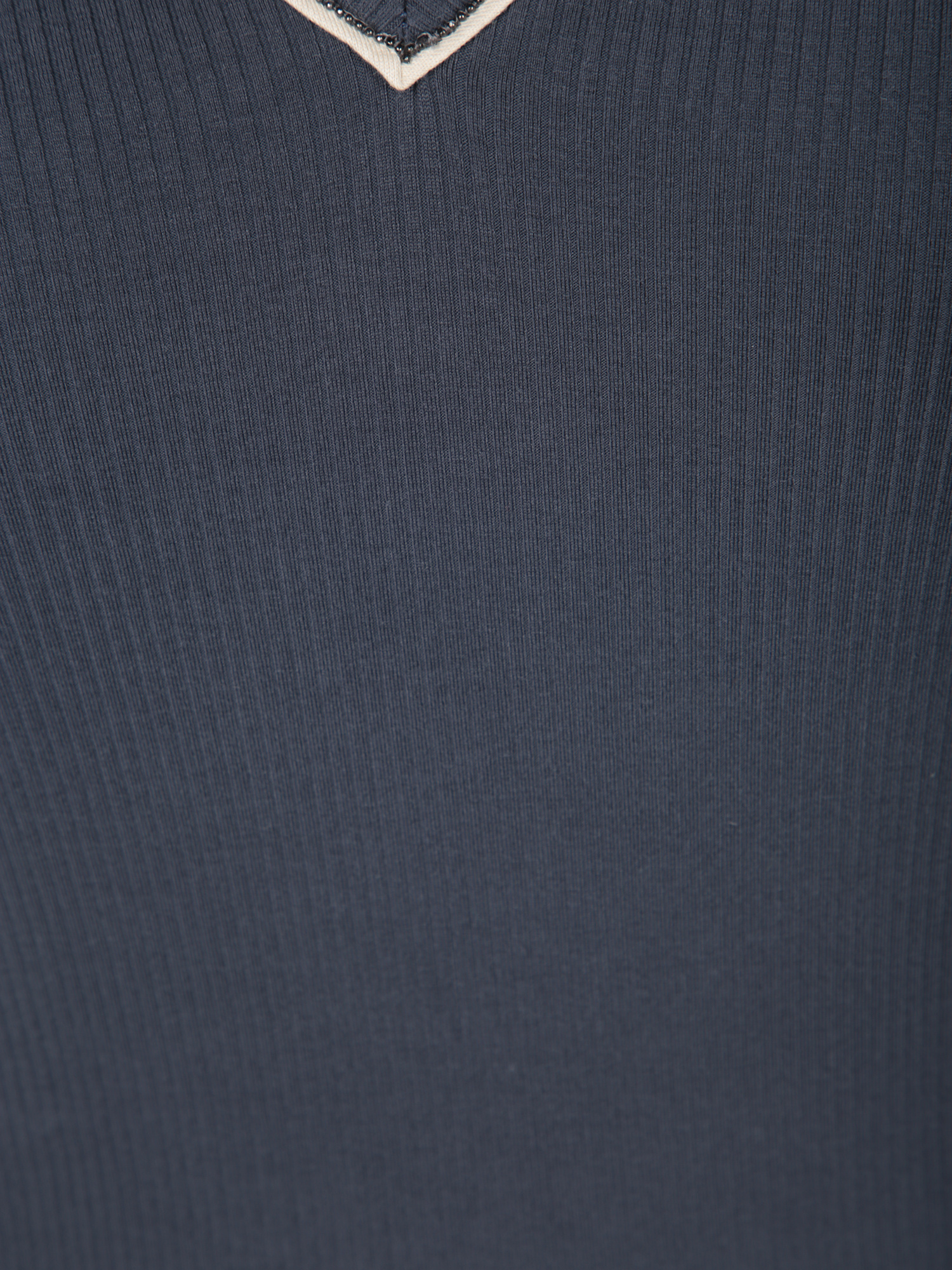 Brunello Cucinelli Monile V-neck Black T-shirt In Black