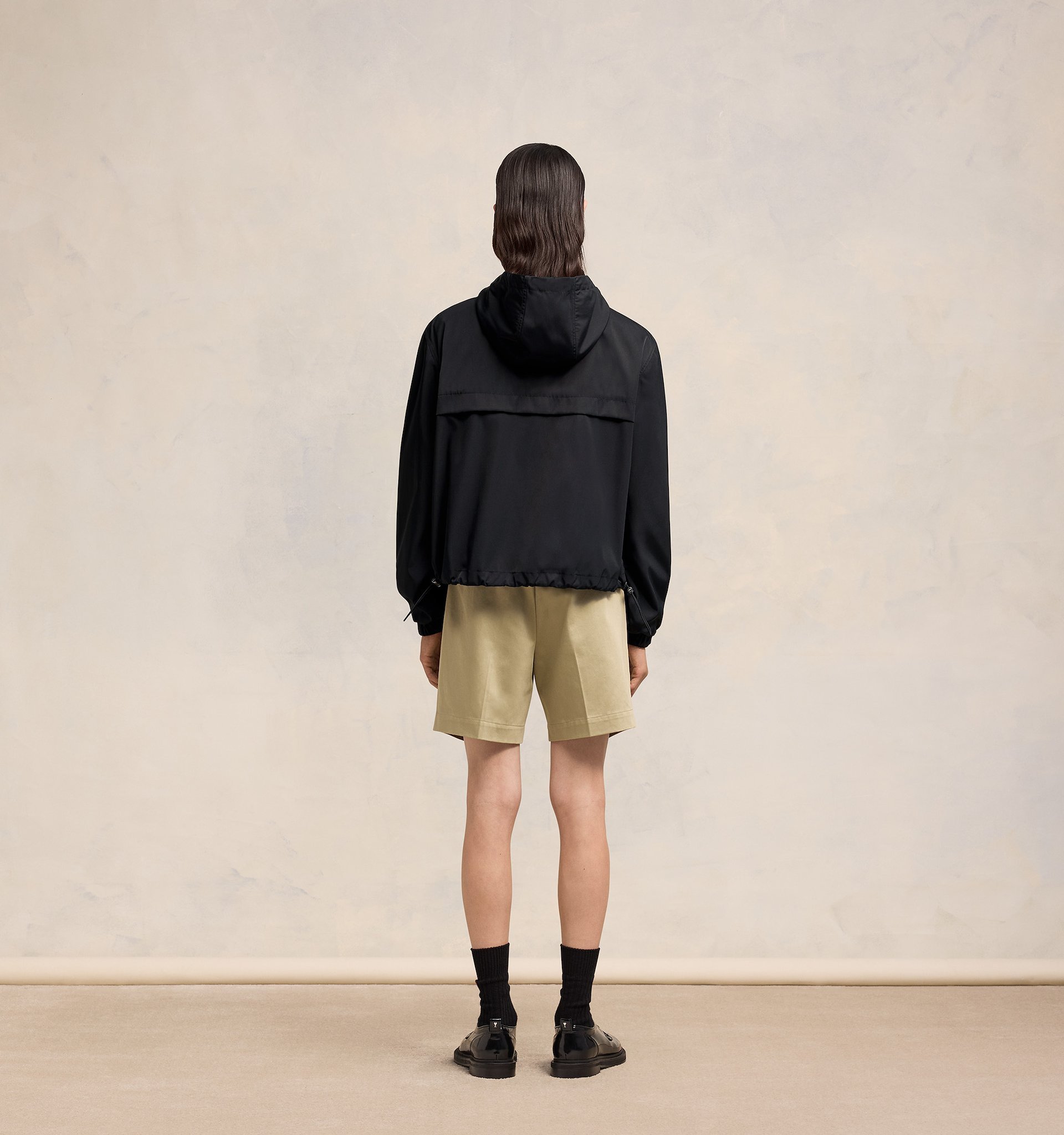 Ami Alexandre Mattiussi Ami Logo Lettering Hooded Jacket In Black