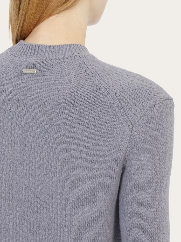 Ferragamo Long-sleeved Sweater In Gray