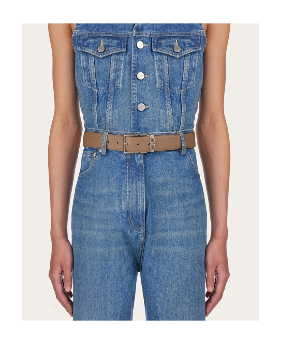 Ferragamo Double-sided Adjustable Belt In Brown