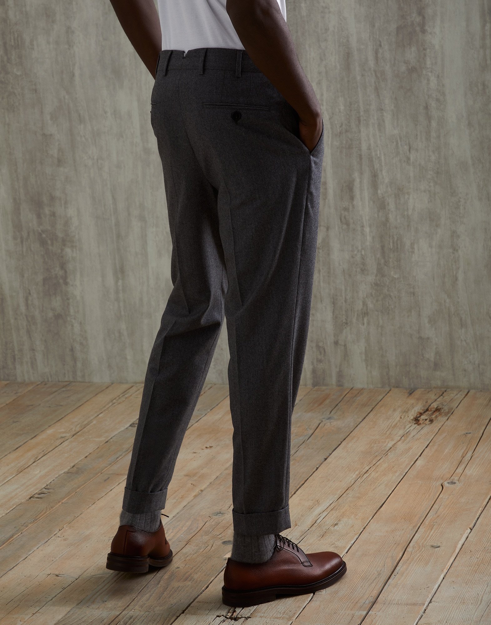 Brunello Cucinelli Wool Tailored Trousers With Multiple Pockets In Black