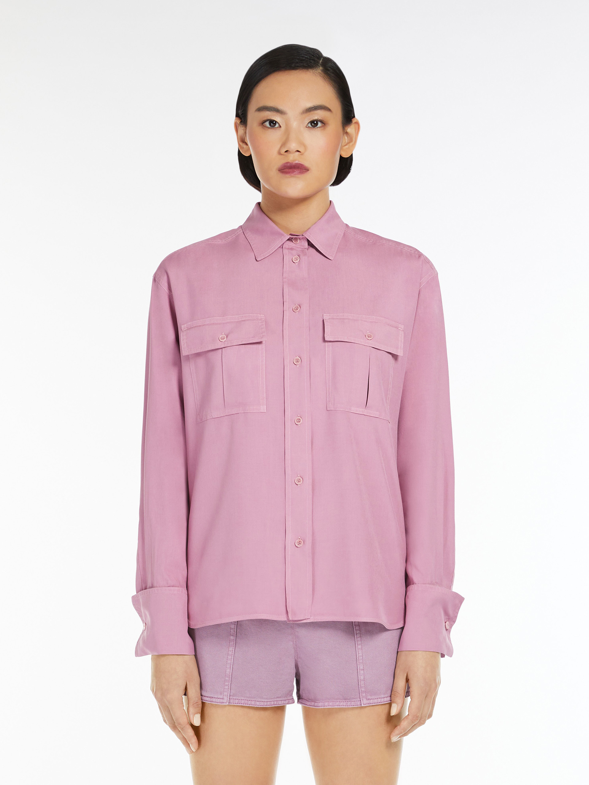 Max Mara Buttoned Long-sleeved Shirt In Pink