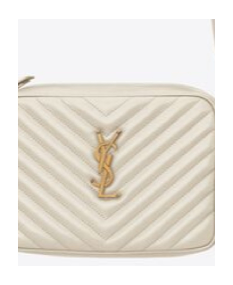 Saint Laurent Lou Quilting Camera Shoulder Bag In White