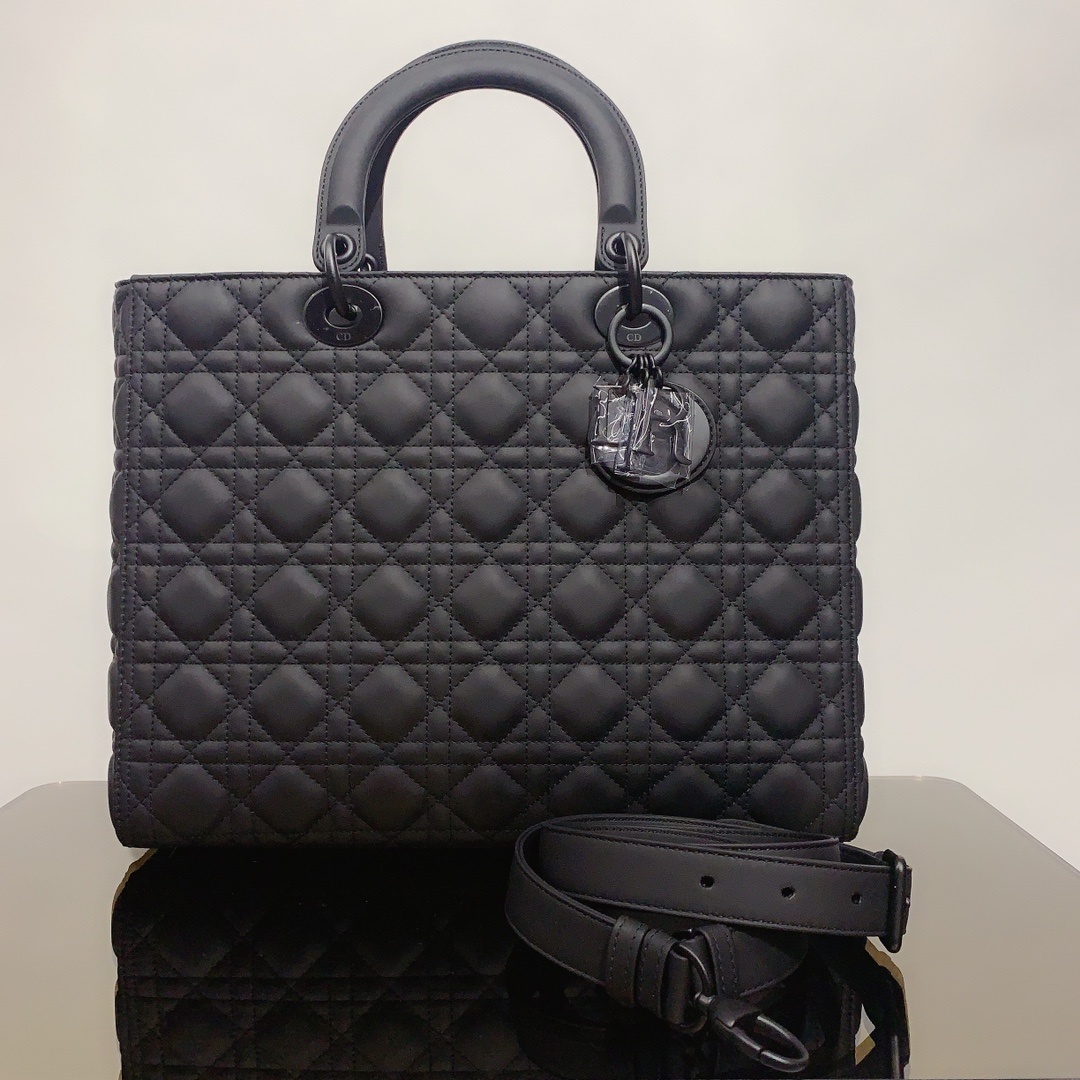 Dior Large Lady Bag In Black