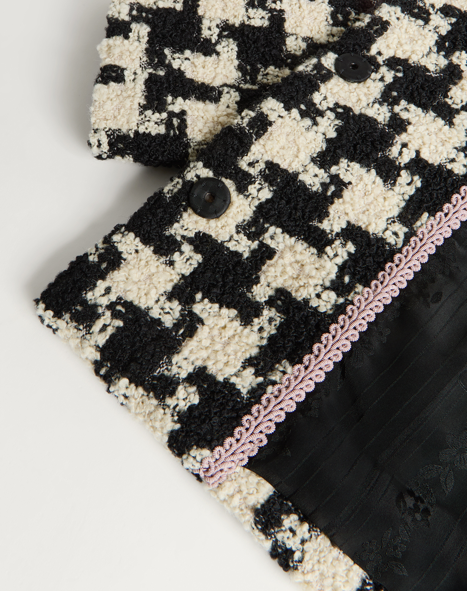 Valentino Extra Large Houndstooth Tweed Jacket In Black