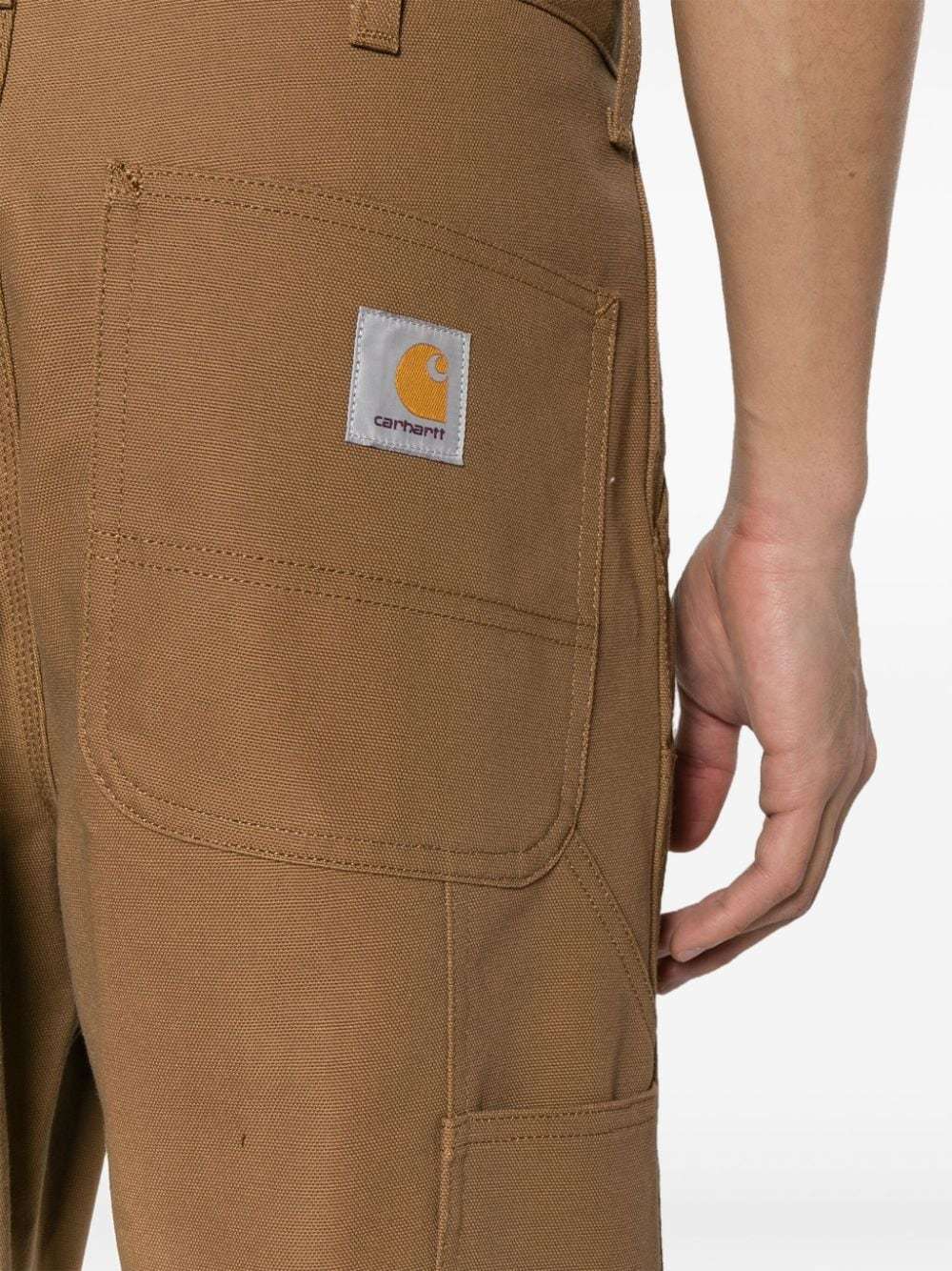Carhartt Double Knee Straight-leg Cotton-canvas Carpenter Trousers In Green