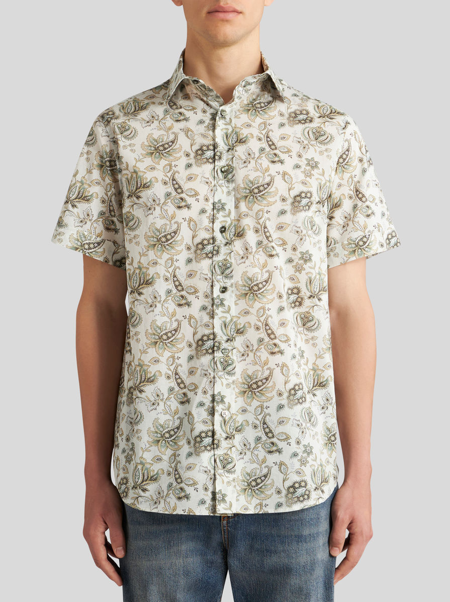 Etro Paisley-print Cotton Shirt In White