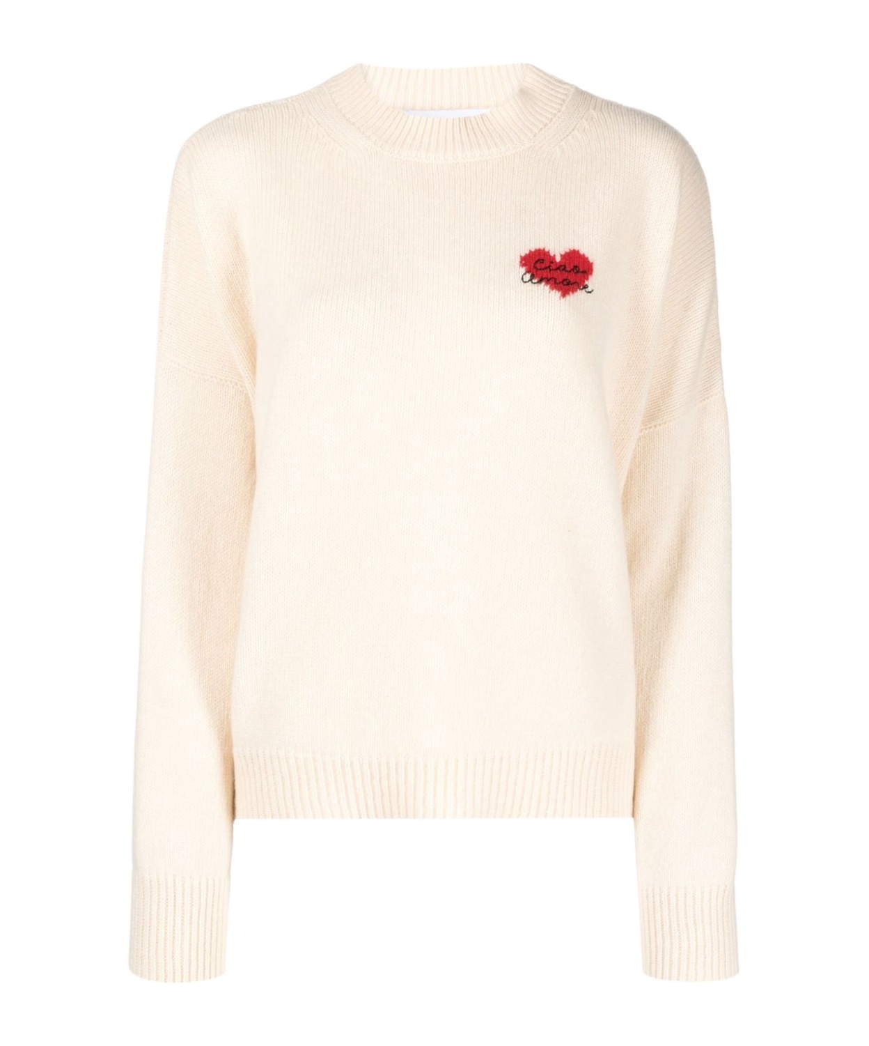 Giada Benincasa Intarsia-logo Merino Wool Jumper In White