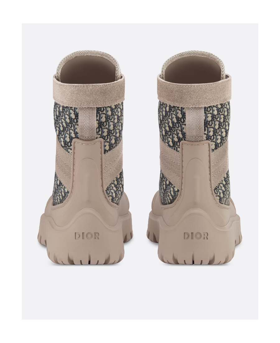 Shop Dior Garden Lace-up Boots In Brown