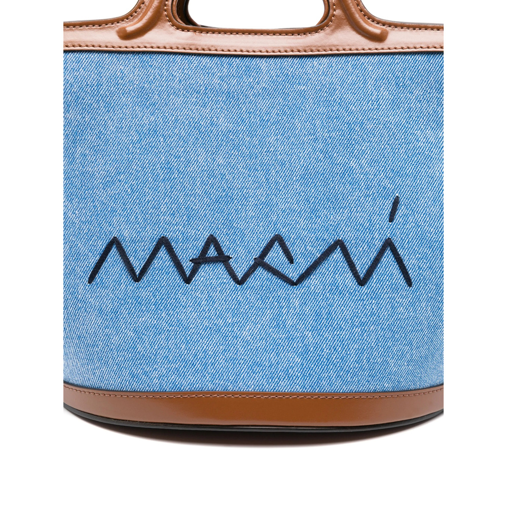 Marni Denim Bucket Bag In Blue