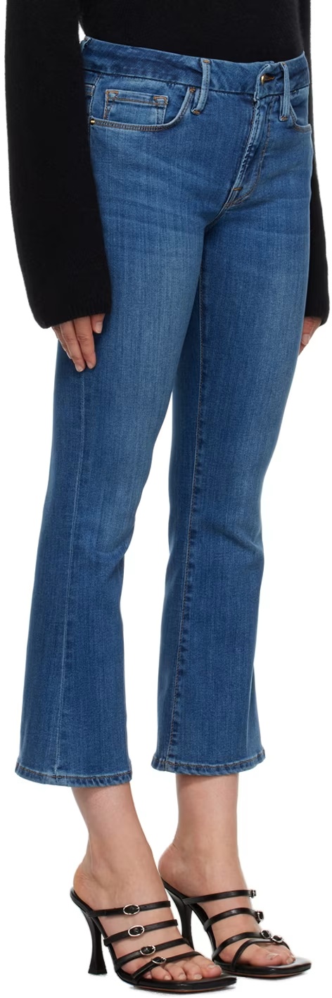 Frame Low-rise Kick-flare Jeans In Blue