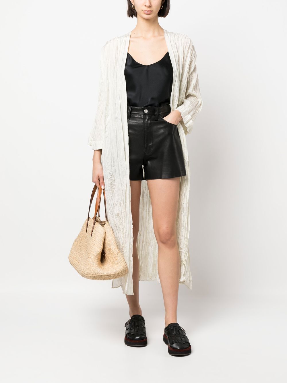 Alysi Silk Trench Coat In White